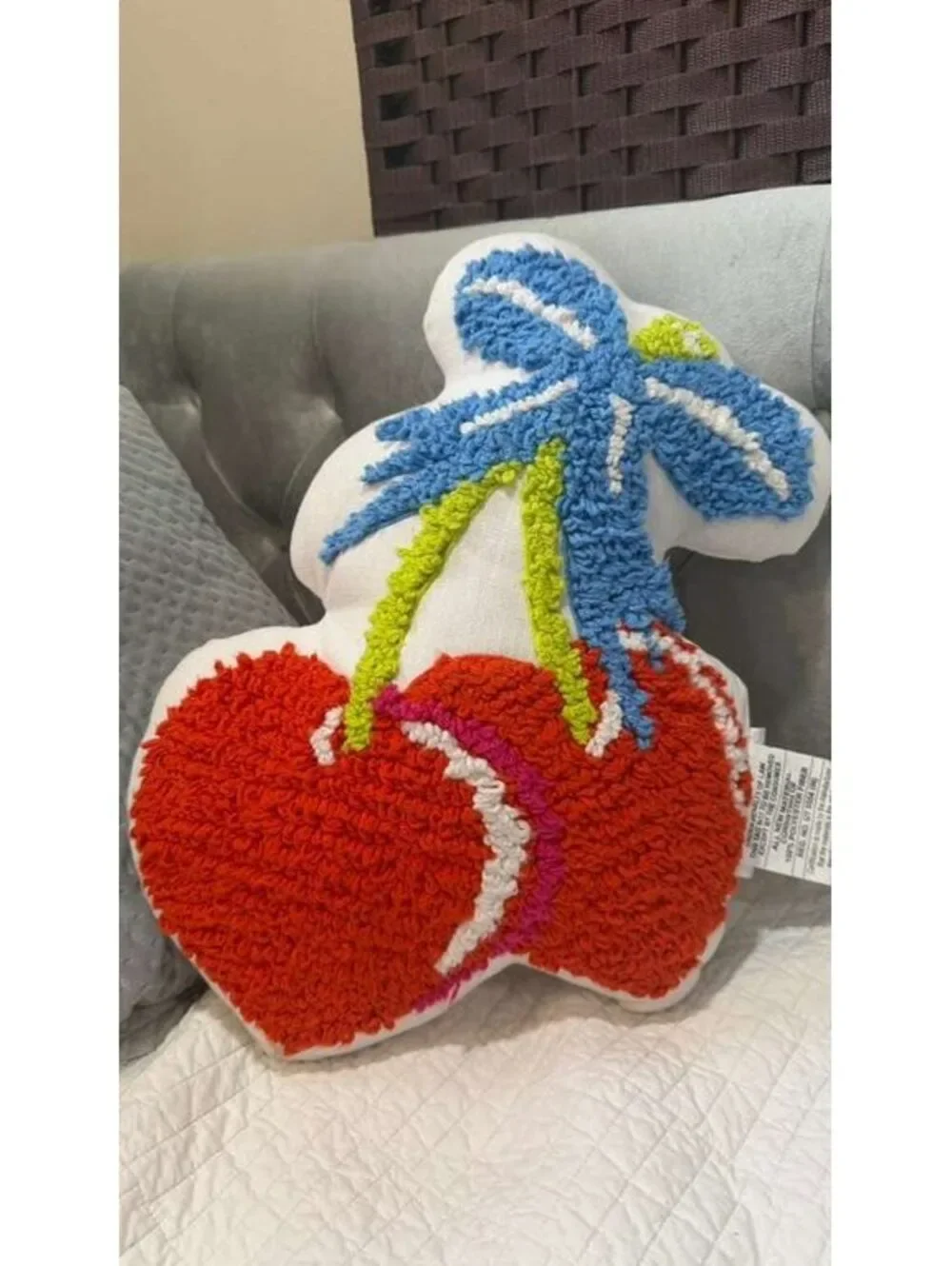 NWT Zadora Cherries Toss Pillow Decorative - 12” x 17”